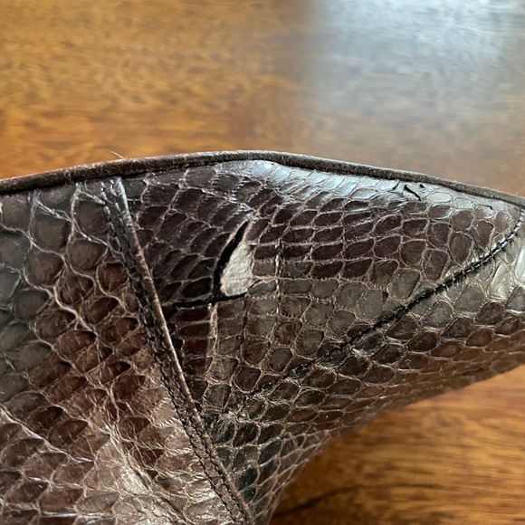 FRYE brown snakeskin boots (size 9 GUC) - Picture 11 of 11